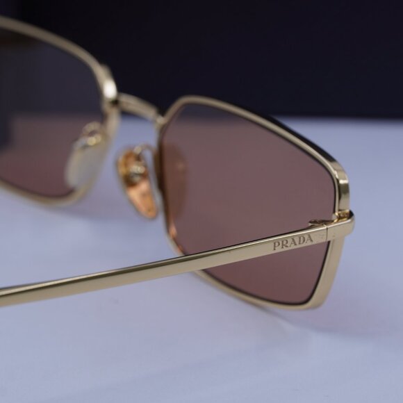 Prada PRA60S 5AK07V Rectangle Sunglasses – Gold - Picture 6 of 10